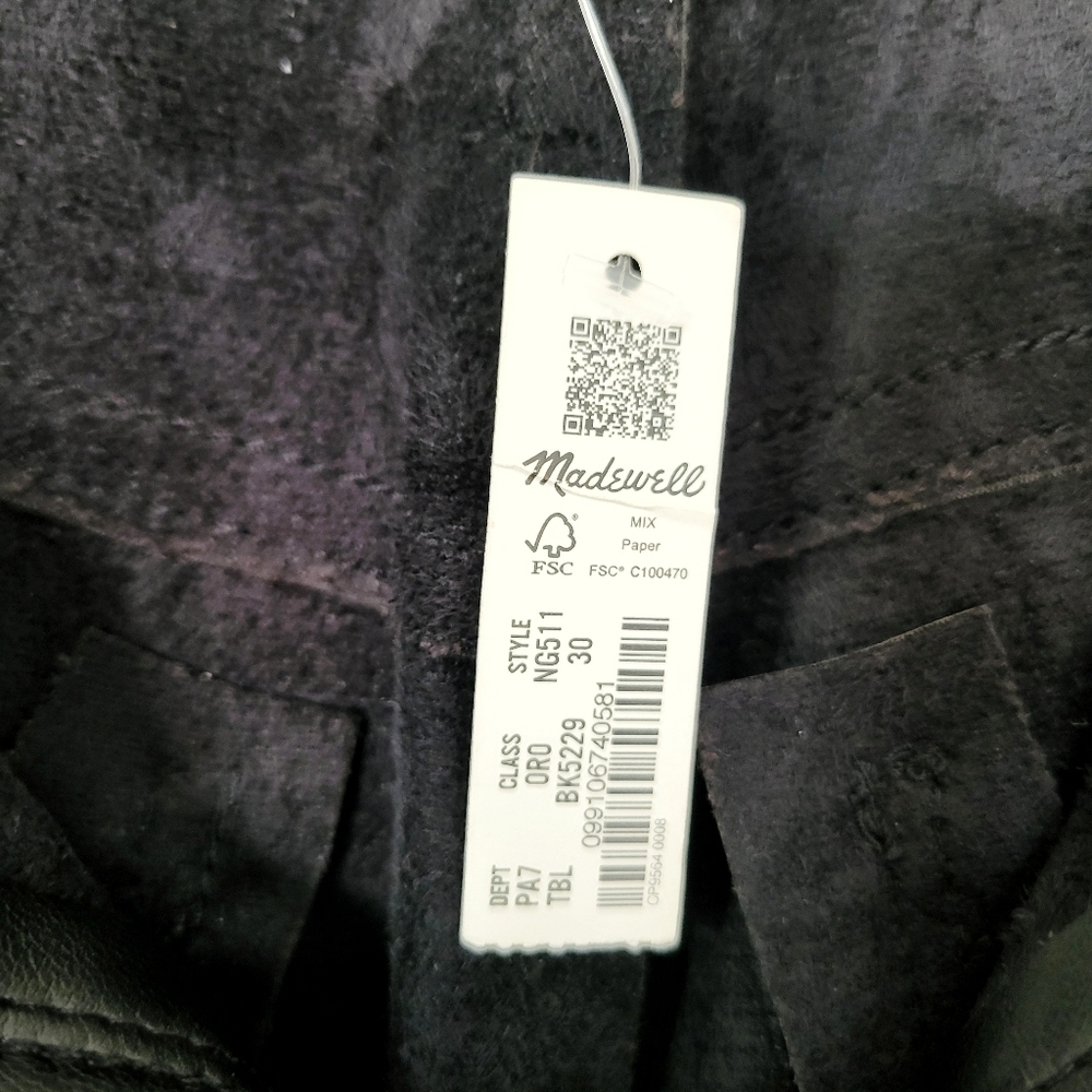 NWT Madewell The Perfect Vintage Straight Jean: Faux Leather Edition Size 30 - Picture 11 of 14